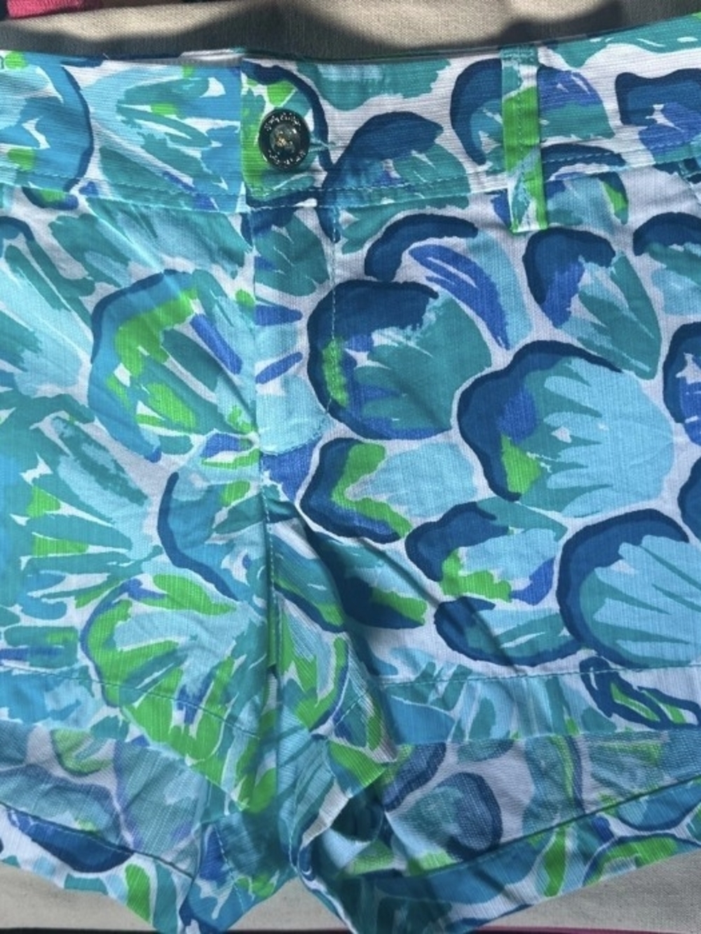 Lilly Pulitzer Turquoise Blue Green Floral Bermuda Shorts